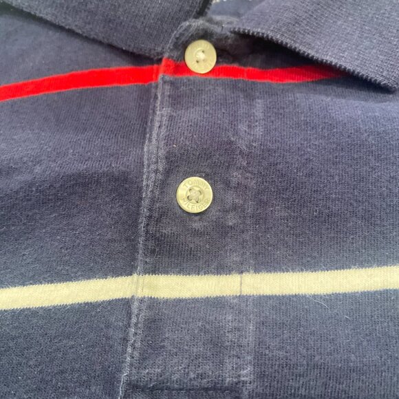Tommy Hilfiger Boys Small 6-7 Blue Striped Polo Shirt - Picture 3 of 6